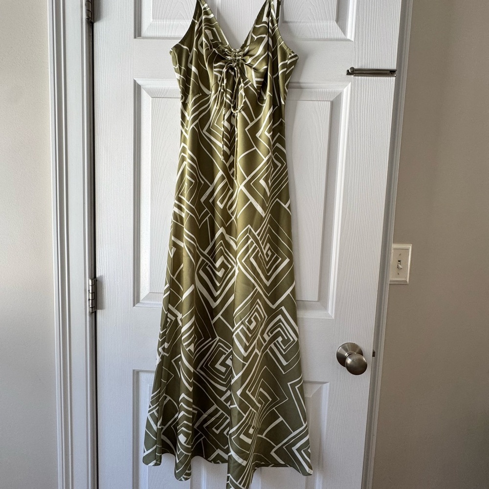 Green Geometric Maxi Dress